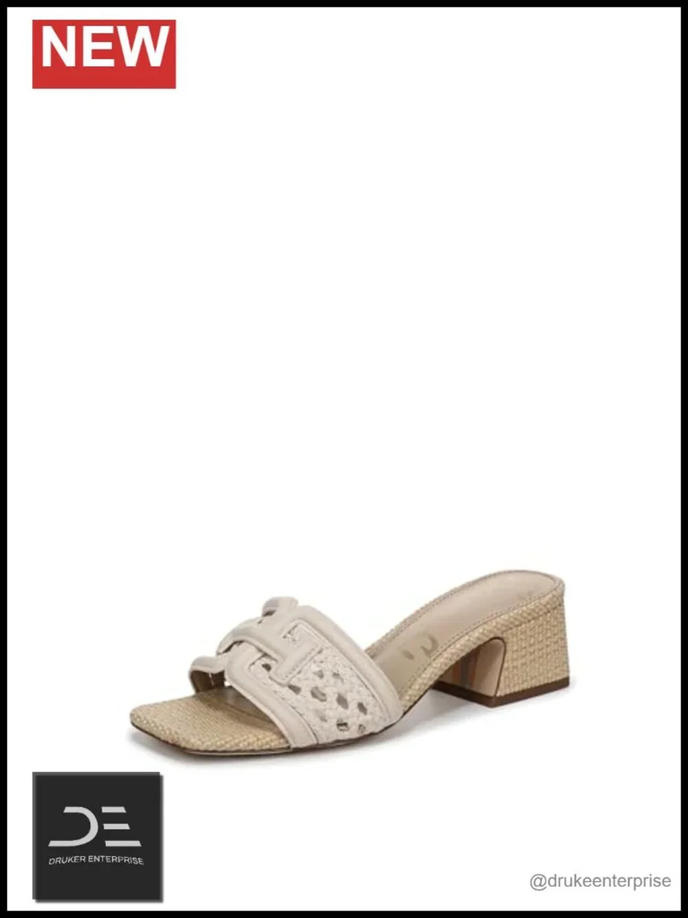 Sam Edelman Waylon Weave Woven Slide Sandals Women's Block Heel 1.75